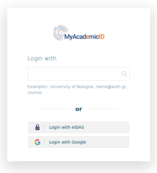 MyAcademicID login page